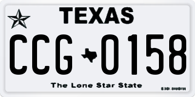 TX license plate CCG0158