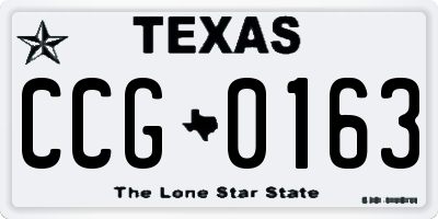 TX license plate CCG0163