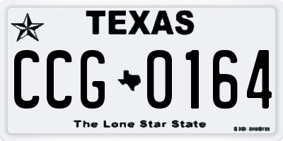 TX license plate CCG0164