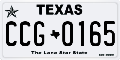 TX license plate CCG0165