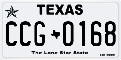 TX license plate CCG0168