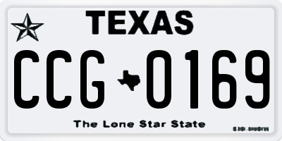 TX license plate CCG0169