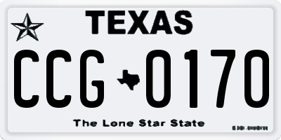 TX license plate CCG0170