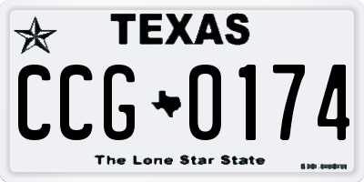 TX license plate CCG0174