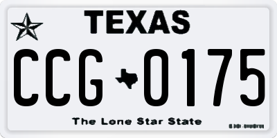 TX license plate CCG0175