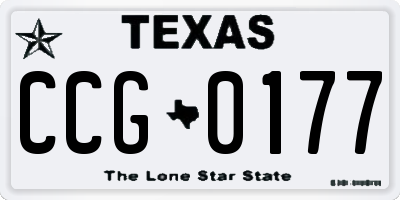 TX license plate CCG0177