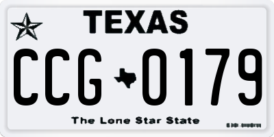 TX license plate CCG0179