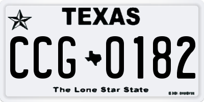 TX license plate CCG0182
