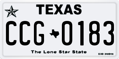 TX license plate CCG0183