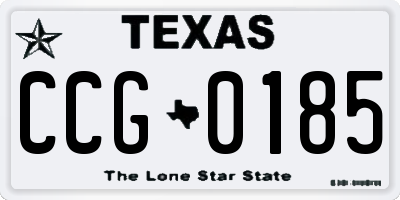 TX license plate CCG0185