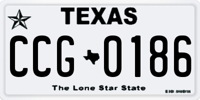 TX license plate CCG0186