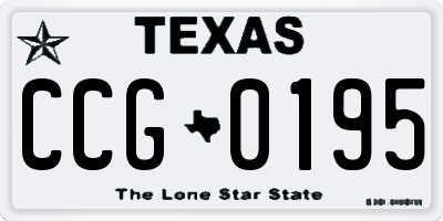 TX license plate CCG0195