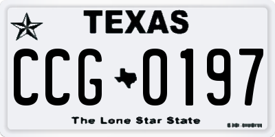 TX license plate CCG0197