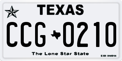 TX license plate CCG0210