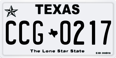 TX license plate CCG0217