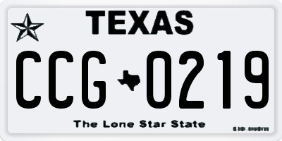 TX license plate CCG0219