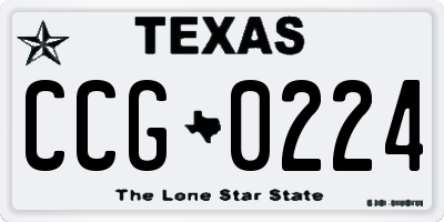 TX license plate CCG0224