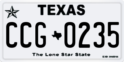 TX license plate CCG0235