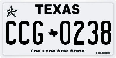 TX license plate CCG0238