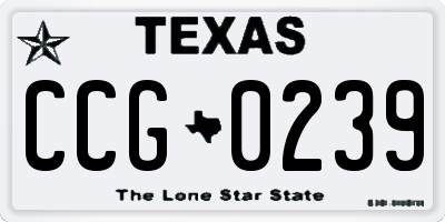 TX license plate CCG0239