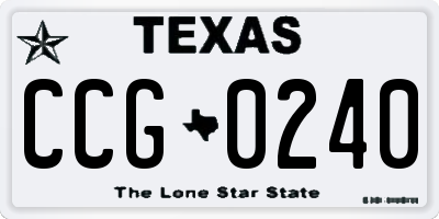 TX license plate CCG0240