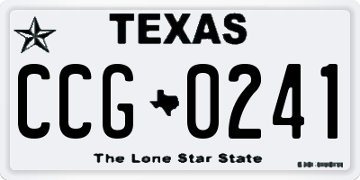 TX license plate CCG0241