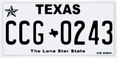 TX license plate CCG0243