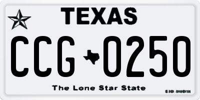 TX license plate CCG0250