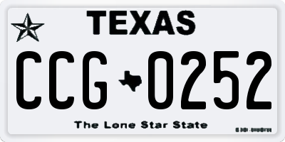 TX license plate CCG0252