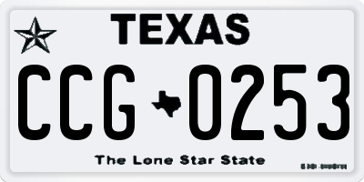 TX license plate CCG0253