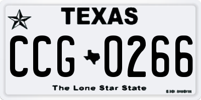 TX license plate CCG0266
