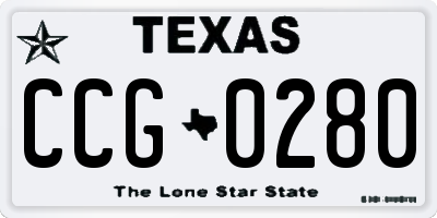 TX license plate CCG0280