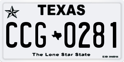 TX license plate CCG0281