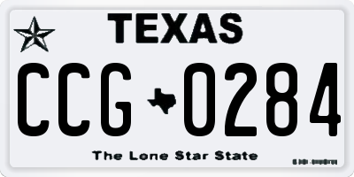 TX license plate CCG0284