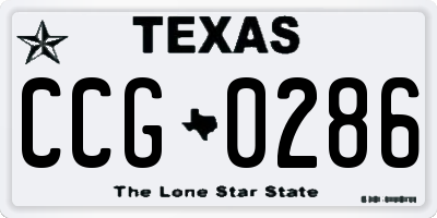 TX license plate CCG0286