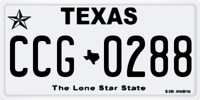 TX license plate CCG0288