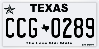 TX license plate CCG0289