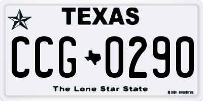 TX license plate CCG0290