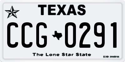 TX license plate CCG0291