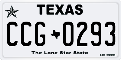 TX license plate CCG0293