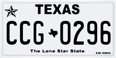 TX license plate CCG0296
