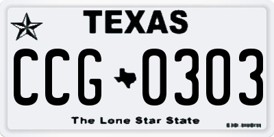 TX license plate CCG0303