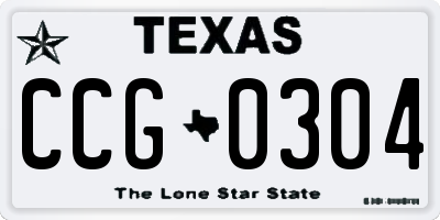 TX license plate CCG0304
