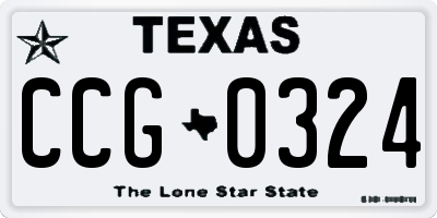TX license plate CCG0324
