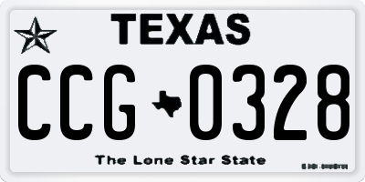 TX license plate CCG0328