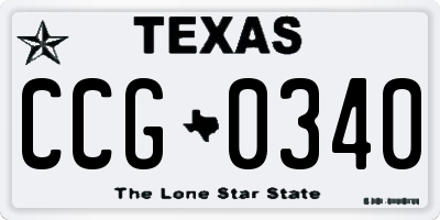 TX license plate CCG0340