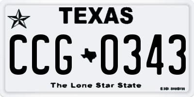 TX license plate CCG0343