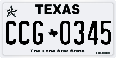 TX license plate CCG0345