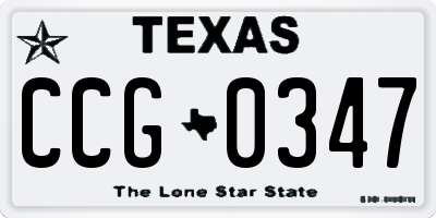TX license plate CCG0347