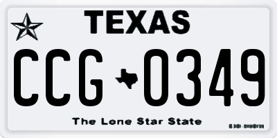 TX license plate CCG0349